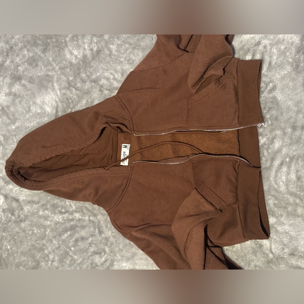 Brown Cropped Hoodie
